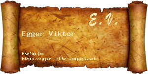 Egger Viktor névjegykártya